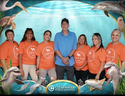 Group photo at Clearwater Marine Aquarium